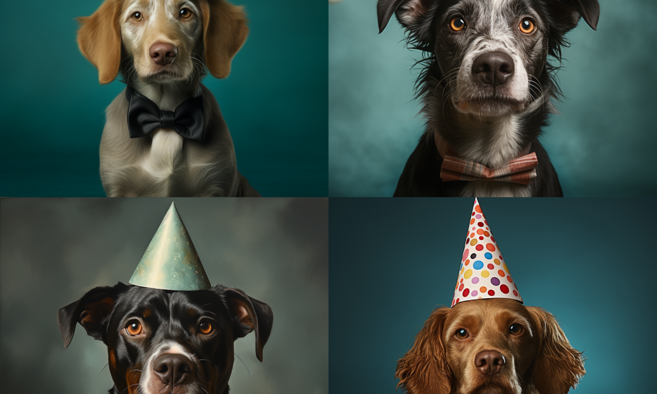 Dogs at a Zoom party